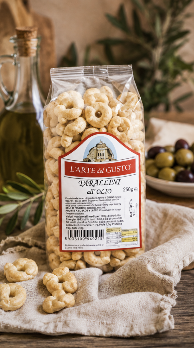 Tarallini all'olio - salt kjeks 250 gr - Bilde 3