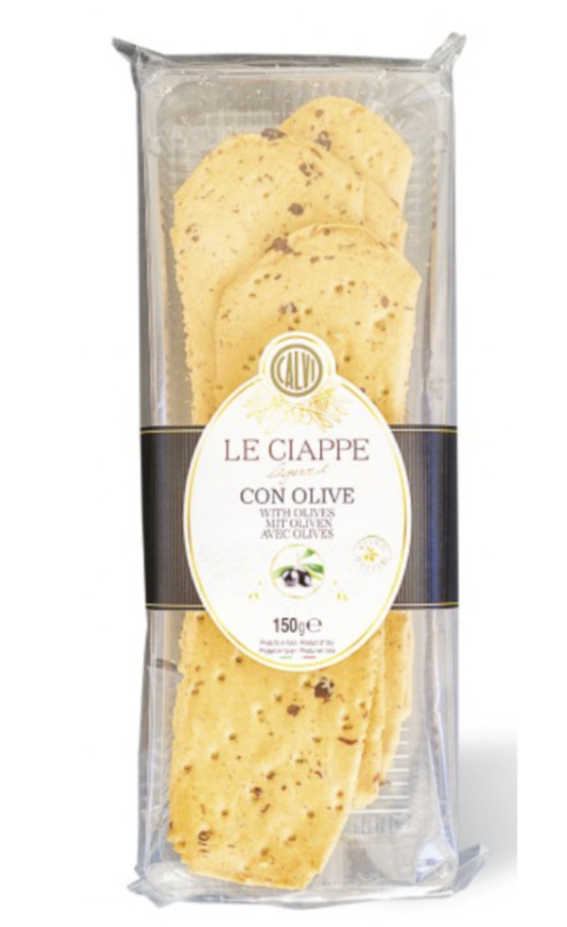 Le Ciappe med Oliven 150 gr - salt kjeks med oliven