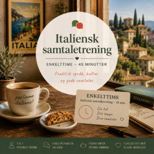 Italiensk samtaletrening – enkelttime (45 min)